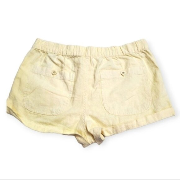 NWT Harlow Coastal Linen Cotton Blend Shorts Yellow M - Picture 2 of 14